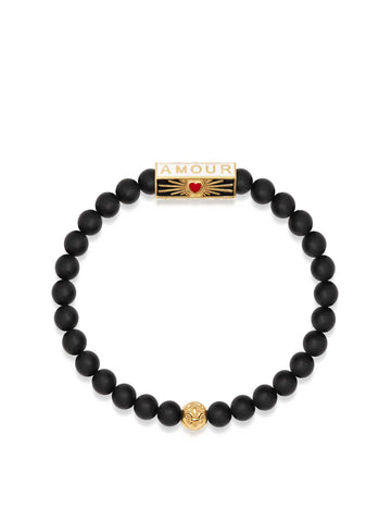 Nialaya Men's Beaded Bracelet Amour Black Onyx Bracelet Amour Black Onyx Bracelet
